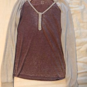 Kiera Red & Cream Henley